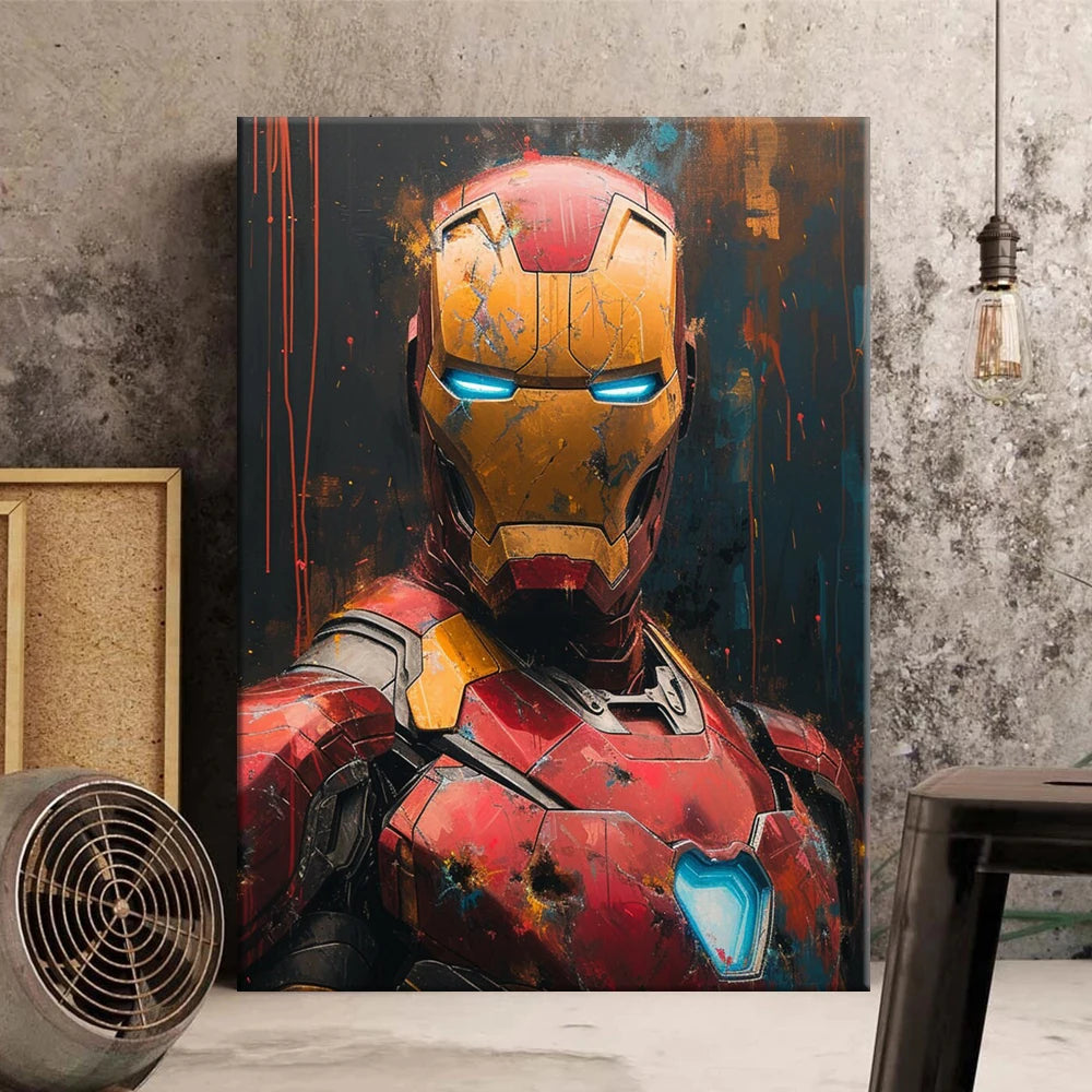 MINISO Poster SuperHeroes Ironman Canvas Wall Art Print Home Room Decor
