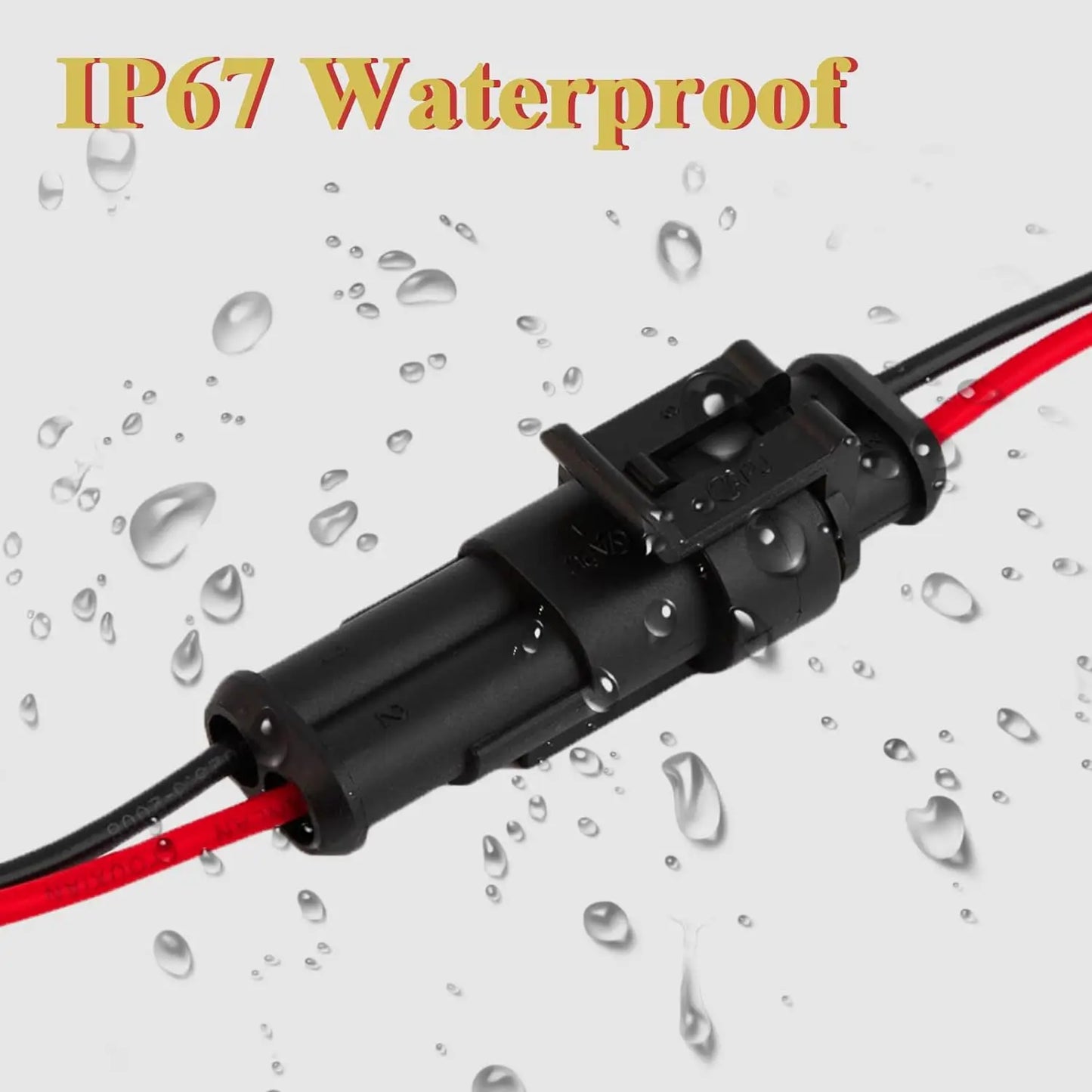 5sets 2Pin Way 16 AWG Waterproof Electrical Connectors, Male and Female Way 16 AWG Wire Harness Plug Socket Kit for Car Boat