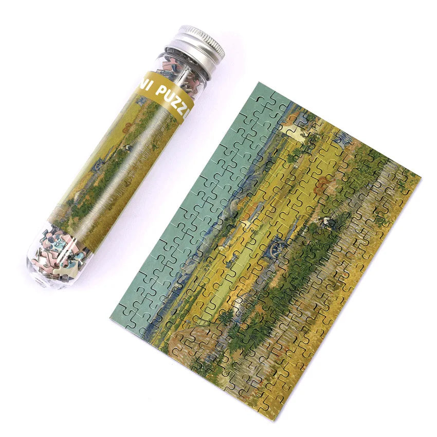 150pcs test tube jigsaw puzzle Van Gogh Painting Puzzles with Puzzle Storage Tray Plastic Sorting Tray Jigsaw Aids