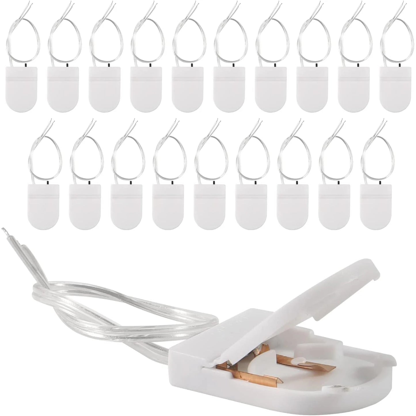 25PCS Battery Holder Coin Cell Holder, 1 x 3V CR2032 Battery Holder,Button Battery Holder with Line On Off Switch