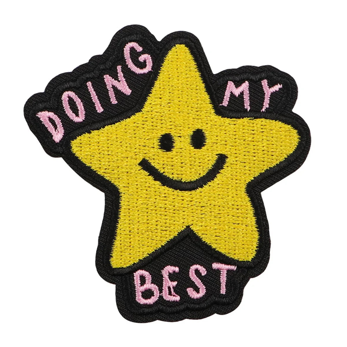 Star Quote Embroidery Patch DOING MY BEST Iron On Patches For Clothing Thermoadhesive Patches On Clothes DIY Sew Badges