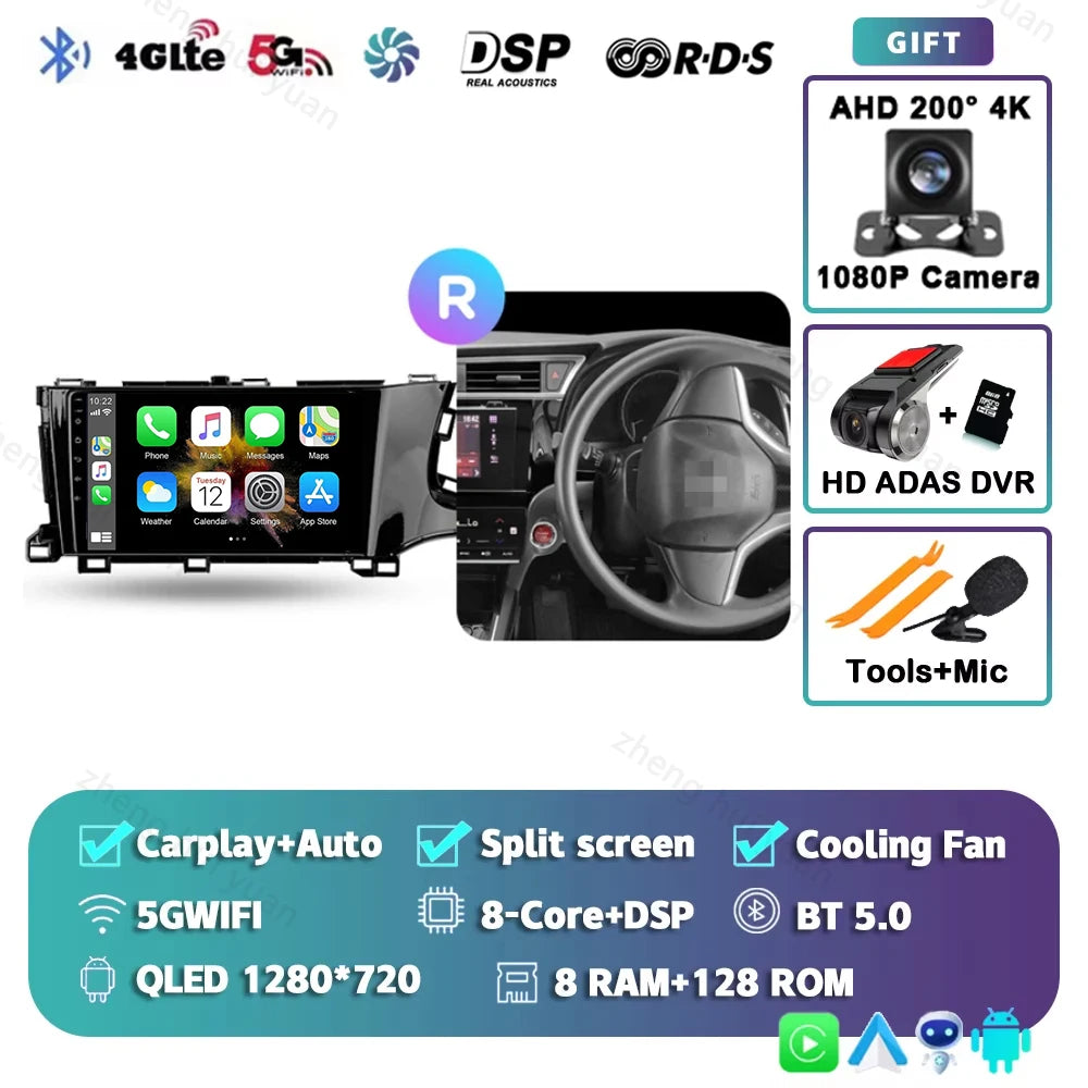 For Honda Shuttle 2 2015 - 2020 Android 15 12+256GB CarPlay Auto Car Radio Multimedia Video Player GPS stereo Head Unit 4G WIFI