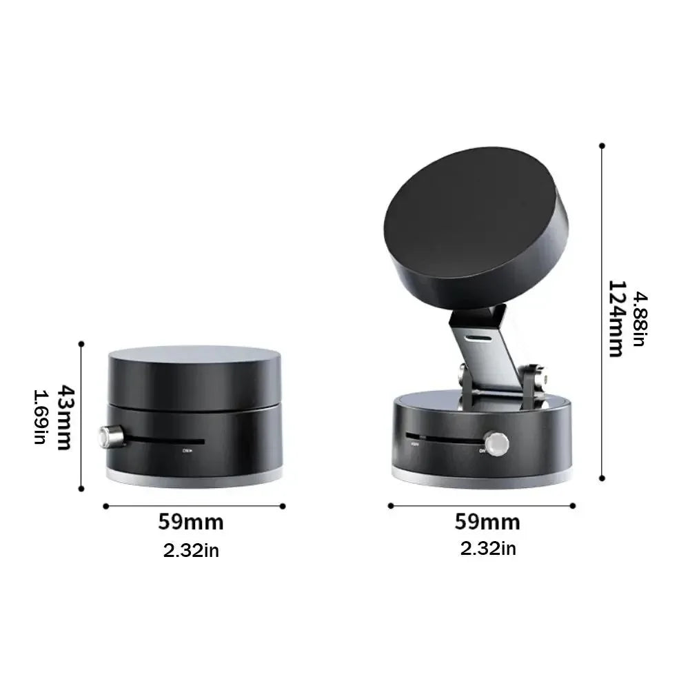 Magnetic Suction Cup Phone Mount Double-Sided Vacuum Holder for Car/Gym/Mirror