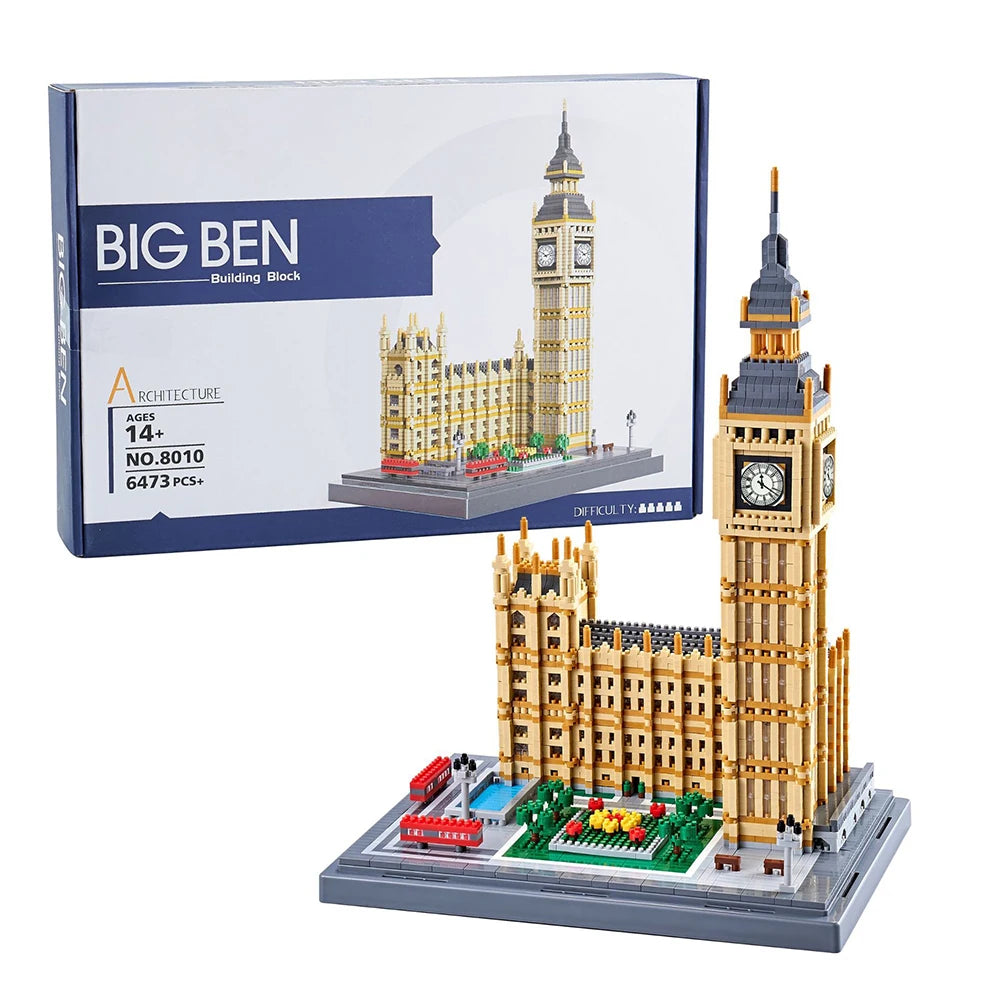 6473pcs London Big Ben Architecture Blocks World's Famous Difficult Assembly