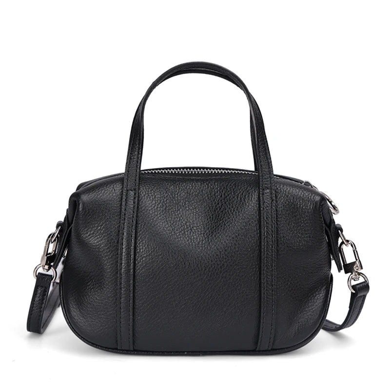 Women Mini Genuine Leather Crossbody bags Small Cowhide Leather Messenger & Top Handle Drawstring Luxury Designer Shoulder Bag