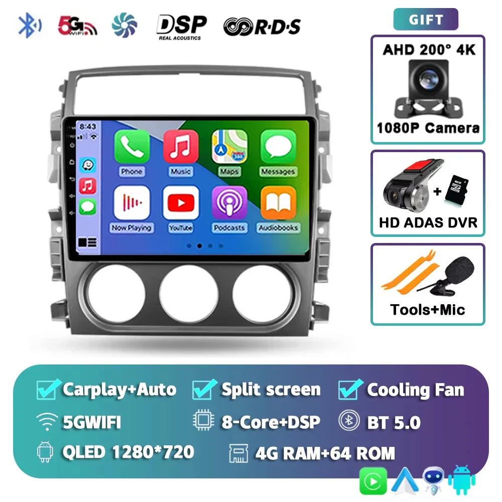For Suzuki Liana 1 2004 - 2008 2K 12+256 QLED Android 15 CarPlay Car Radio Multimedia Video Player GPS stereo Head Unit 4G WIFI