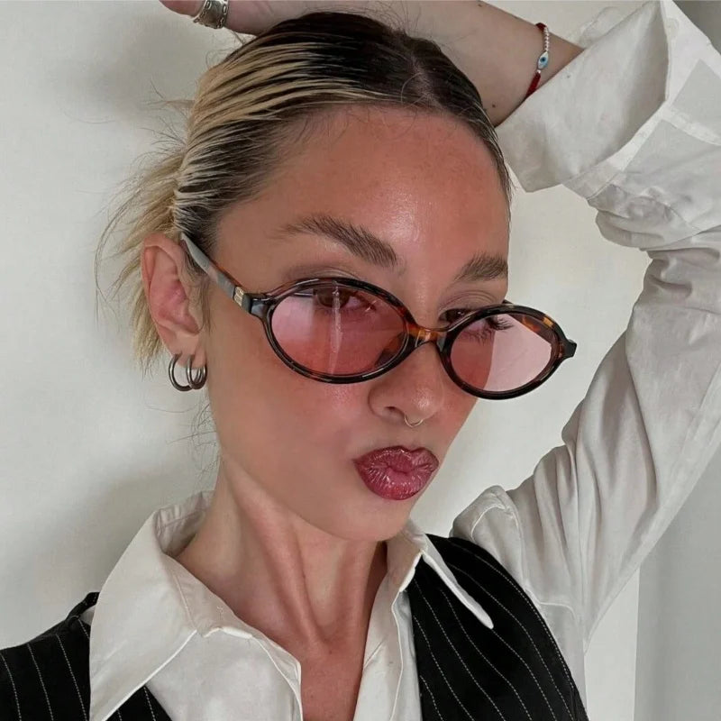Retro Oval Small Frame Fashionable Glasses Fashionable High-end Casual Daily Fashionable Glassessuitable for Daily Wear
