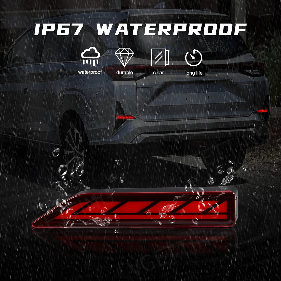 For Toyota Veloz 2021 2022 2023 LED Rear Bumper Reflector Lights Auto Brake Warning Dynamic Turn Signal Lamp Car Accessories 12V