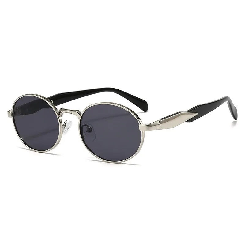 Retro Metal Full Frame Sunglasses Unisex Spring Hinge Fashion UV400 Eyewear