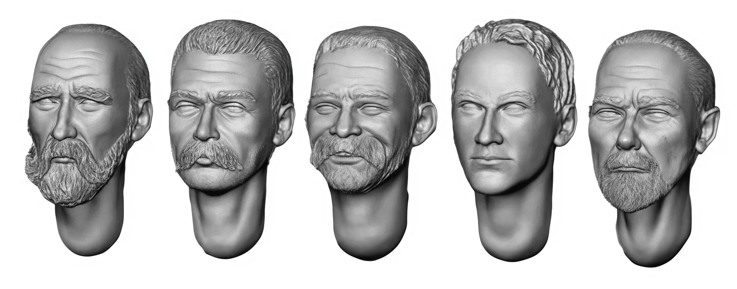 Precision 1:35 Resin Model Head Replacement Kit with 5 Head Statue Modification Parts