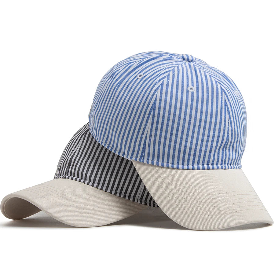 Striped Baseball Cap For Men Women Vintage Beige Brim Casual Soft Dad Hat Snapback Spring Summer Cap Visor Fashion Daily Wear