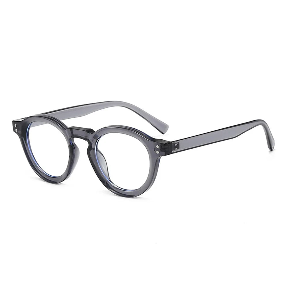 JNPCXI New Fashion Small Round Sunglasses Women Shades Fashion Leopard Blue Lens Men Trending Rivets Frame UV400