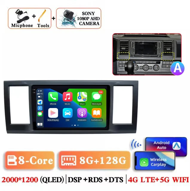 Android 16 Carplay autoradio for VW Volkswagen Caravelle 6 T6 2015-2020 lettore Video multimediale navigazione GPS Audio Stereo