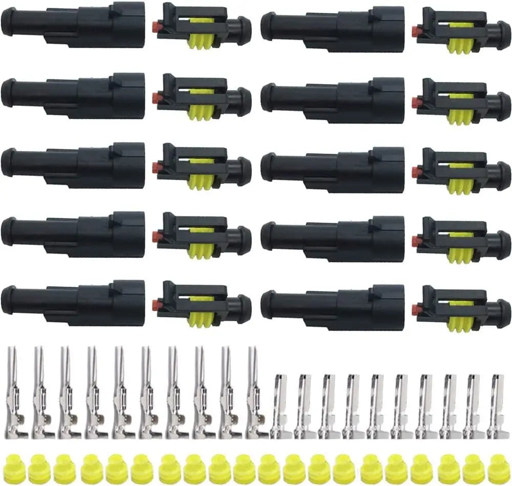 1/2/3/4 pin connector kit, 10 Kit Car Auto Electrical Connectors Series Terminals Water Resisted for Car, Truck, Boat