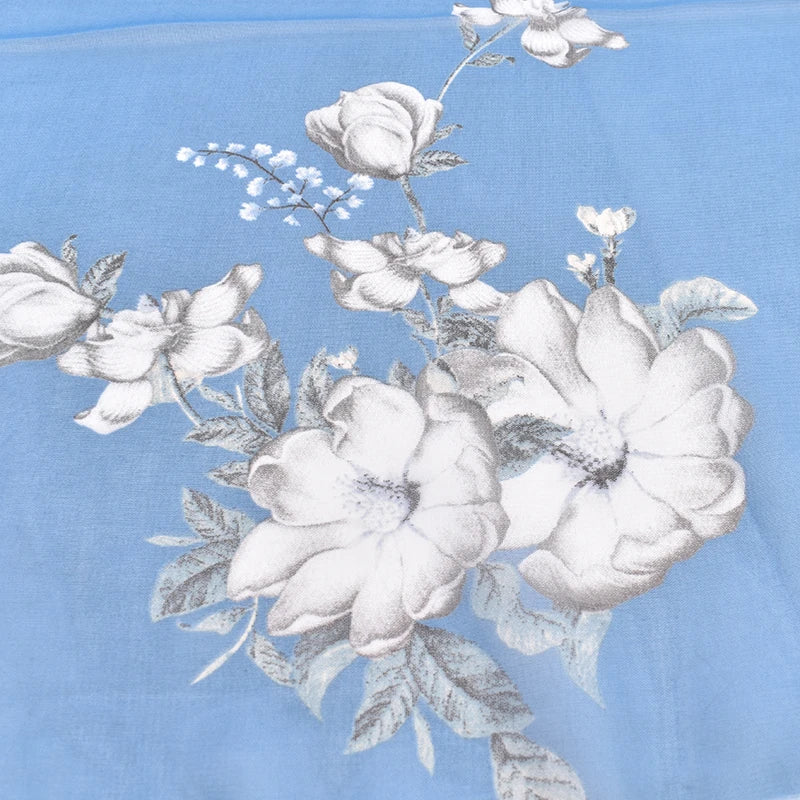 Summer New Fresh and Breathable Thin Natural Flower Printing Chiffon Women's Long Scarf Sunscreen Women's Scarf