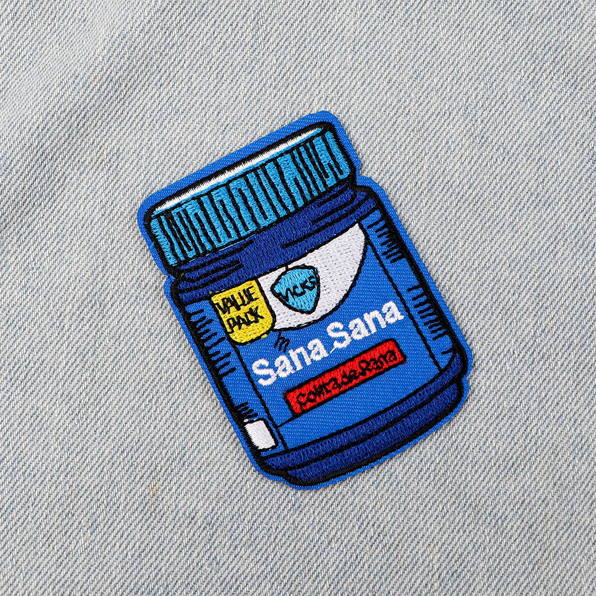 Medicine Bottle Embroidery Patch Spanish Culture Iron On Patches For Clothing Thermoadhesive Patches On Clothes DIY Sew Badges