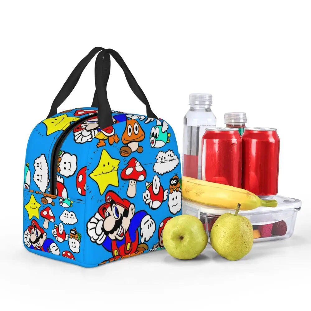 Custom Mario SuperBros Insulated Lunch Bag Reusable Thermal Cooler Lunch Box M17