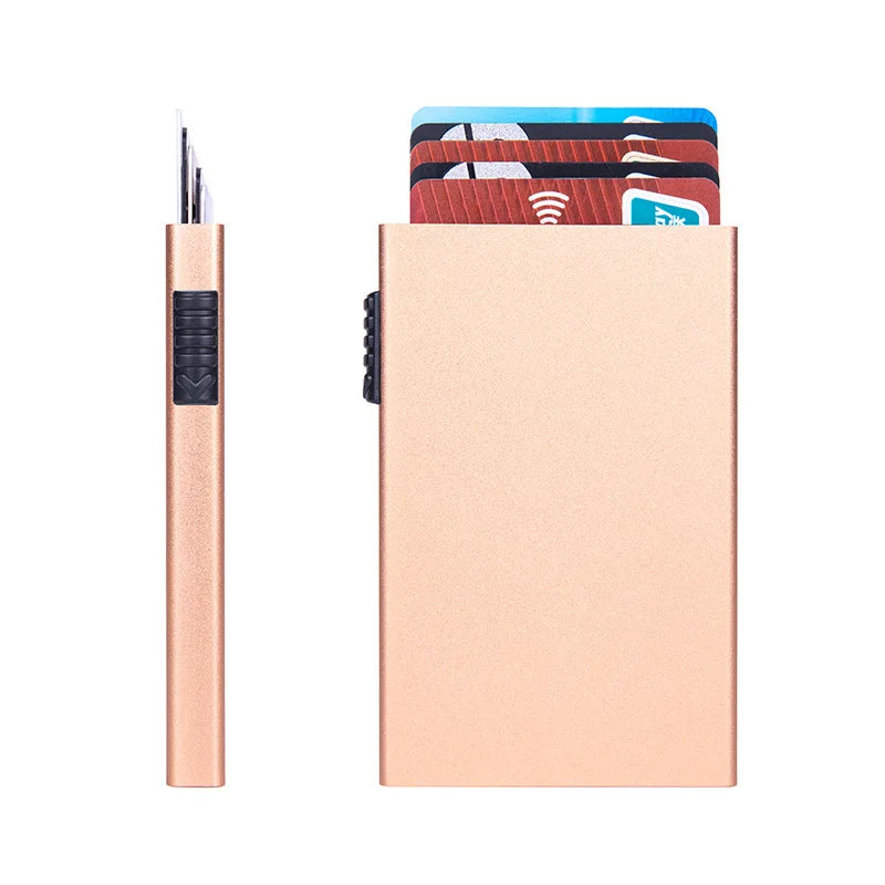 Magic ID Bank Credit Card Holder Smart Wallet Unisex Popup Cardholder Case Metal