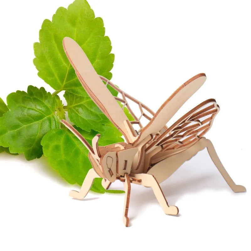 Wooden Multi-insect Three-dimensional 3D Puzzle Puzzle Toy Children's Advanced Educational Toy Creative Assembly Model
