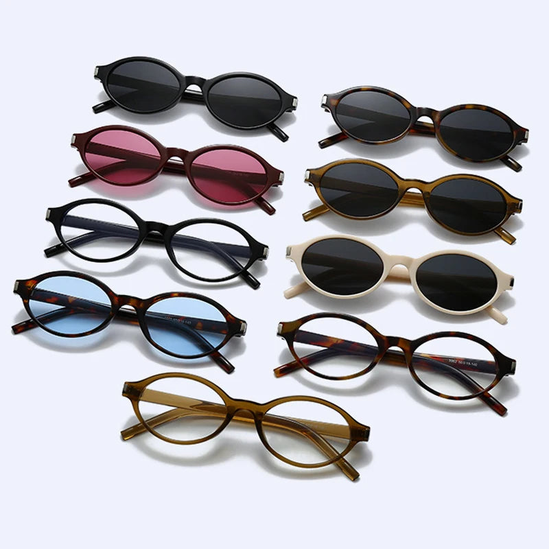 JNPCXI New Oval Sunglasses for Women Retro Trendy Personality New 2025 Model Fashionable Sun Glasses