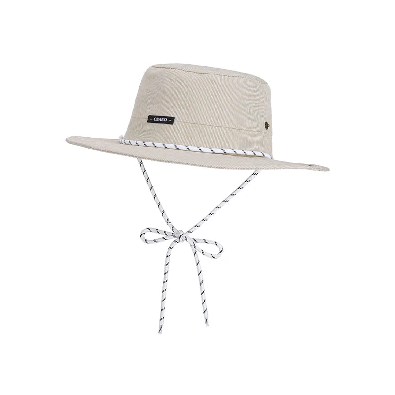 6150-New Spring/Summer Women's Outdoor Traveling Casual Multi-Functional Striped Wide-brimmed Sun Hat Quick-drying Fisherman Hat