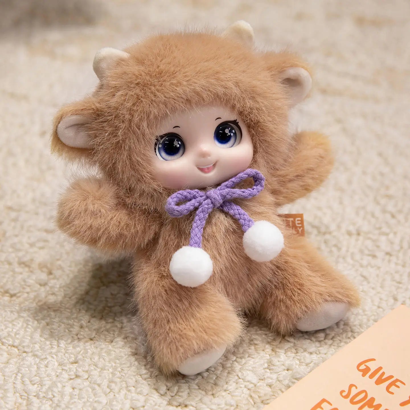 18cm Kawaii Cute Animals Vinyl Face Plush Toys Animal Toys Pendant Rabbit Bear Sheep Gift for Animal Enthusiasts Kids Hang Bag