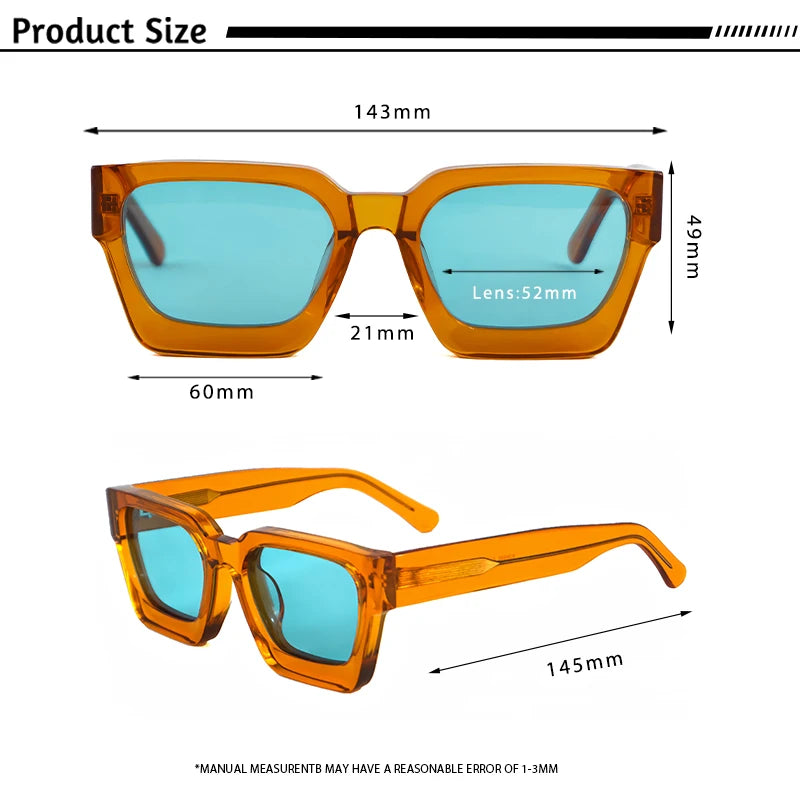 CATERSIDE Retro Polarized Square Sunglasses Men High Quality Acetate Frame Women Sun Glasses Driving Sports Oculos De Sol UV400