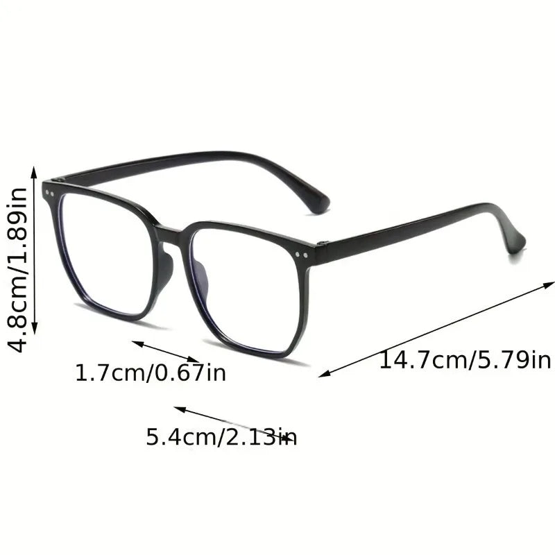 3pcs Unisex Square Frame Blue Light Blocking Glasses Plastic Oval Eyewear for Daily Wear