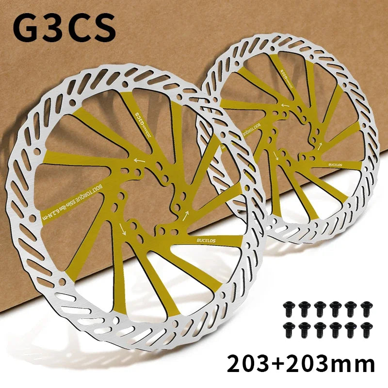 2PC BUCKLOS G3 Bicycle Brake Rotors 160/180/203mm MTB Disc Brakes Rotor Road Mountain Bike Brake Rotor with 6 Bolts Bike Parts