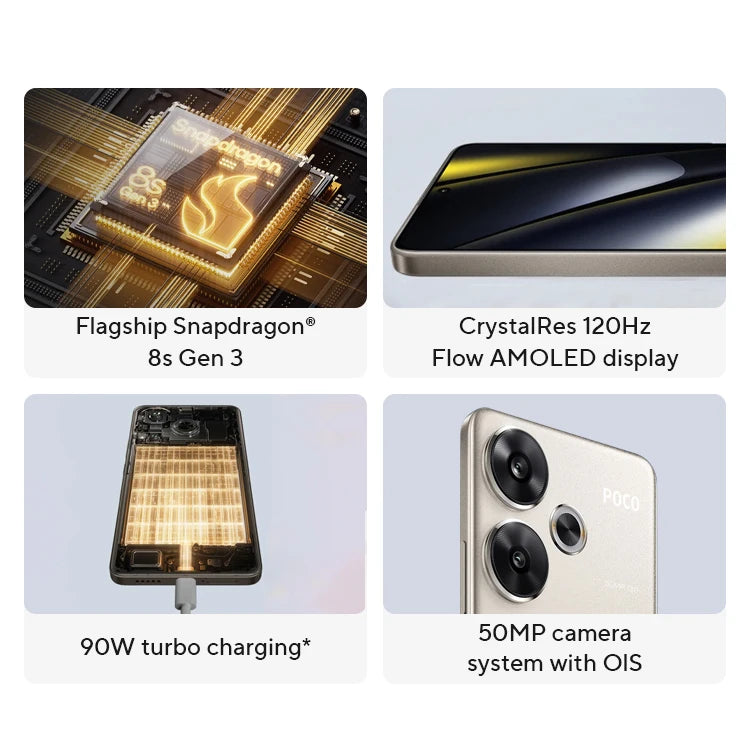 POCO F6 Smartphone Gen 3 NFC 120Hz Flow AMOLED 90W Turbo Charged 5000mAh Battery