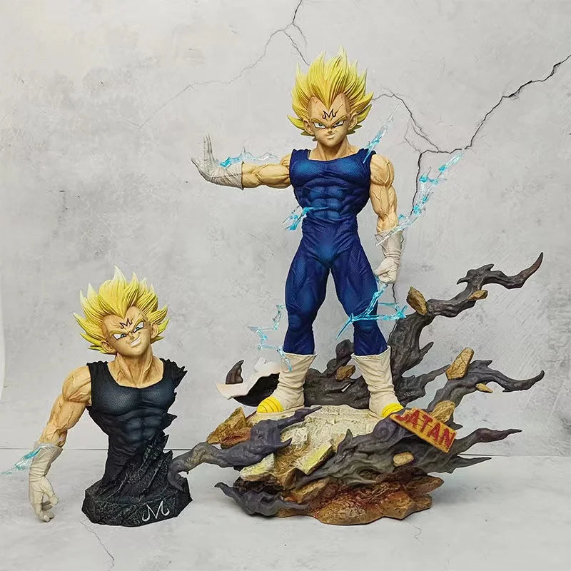 Anime Dragon Ball Z Majin Vegeta Figure replace head 33cm Pvc Action Figures Vegeta figurine Gk Statue Collection Model Toys