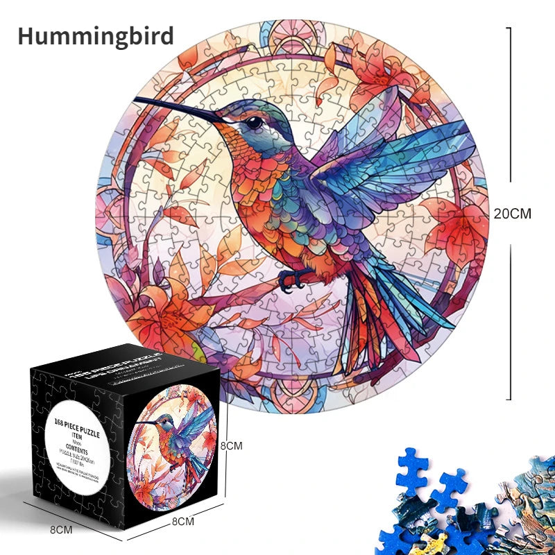 20*20cm 168 Pieces of Thickened Blue Cardboard New Mini Round Puzzle Ornament Adult Children's Toy Educational Toys