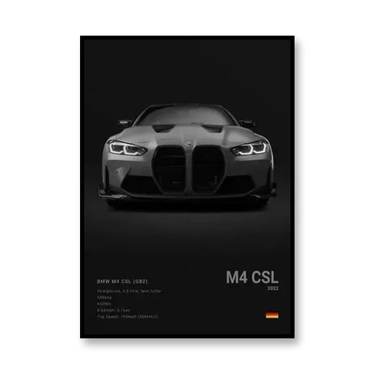 M4 CSL BMW Famous Brand Cars Canvas Wall Art Poster Print SVJ  Room Decoration