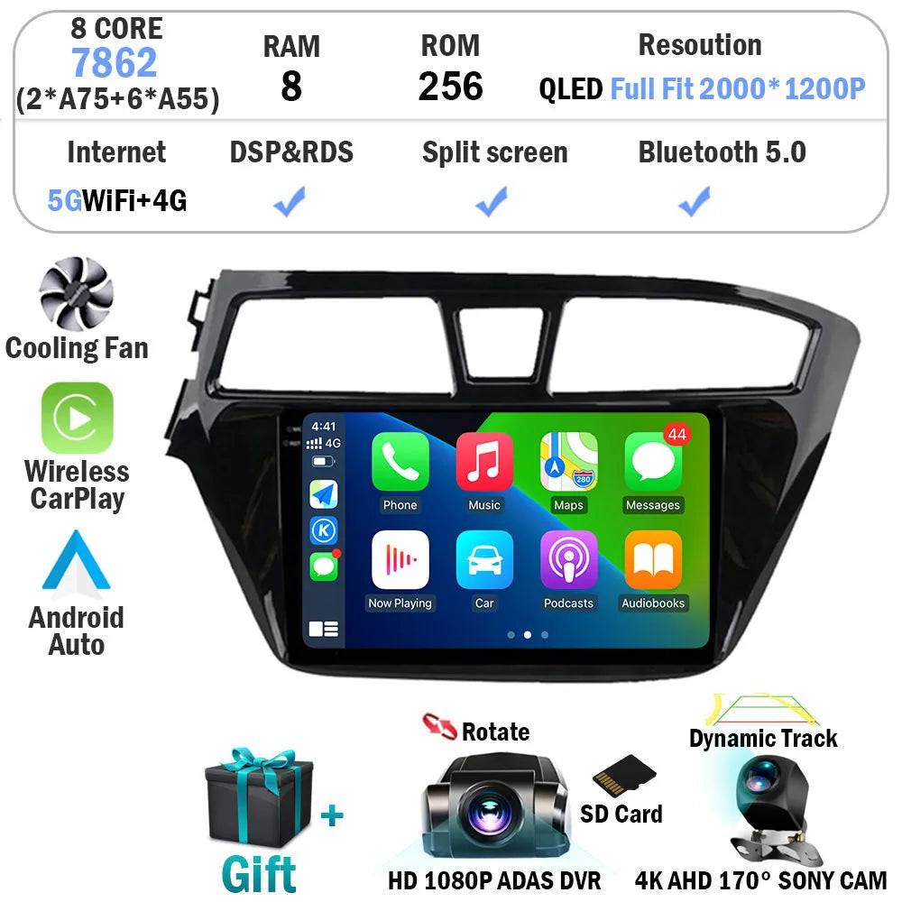 Android 15 For Hyundai I20 LHD 2015 2016 2017 2018 Car Radio Car Multimedia Player Stereo GPS Navigation WIFI 4G BT NO 2 Din DVD