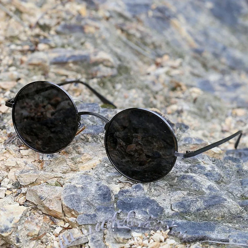 Men Sunglasses Metal RoundFrame Sunglasses Driving Sunglasses Cycling Glasses