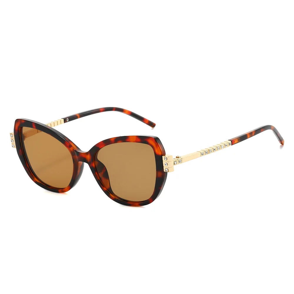 JNPCXI New Cat Eye Sunglasses for Women Luxury Diamond Temple Designer Ins Hot Popular Fashion Shades Female UV400 Glasses