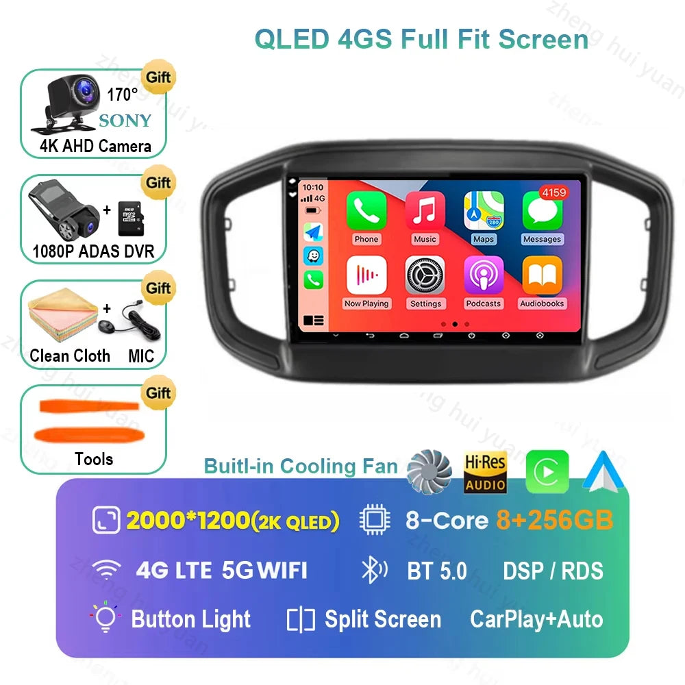 Android 16 CarPlay Auto Car Radio Multimedia navigation video Autoradio Stereo For Fiat Strada 2020 - 2022