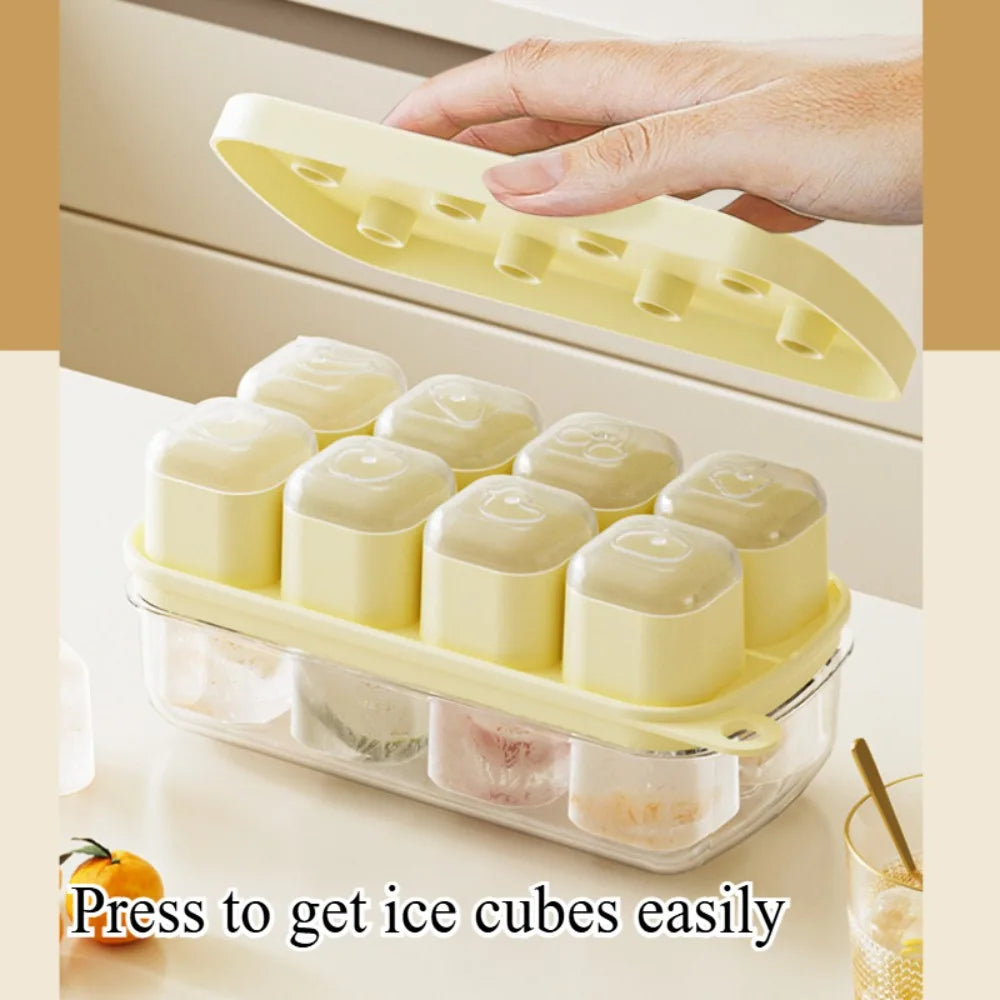 Easy-Press Silicone Ice Cube Tray - Food Grade, Quick-Freeze Mold for Home, Kitchen & Outdoor Use, Ideal Kitchen Accessory