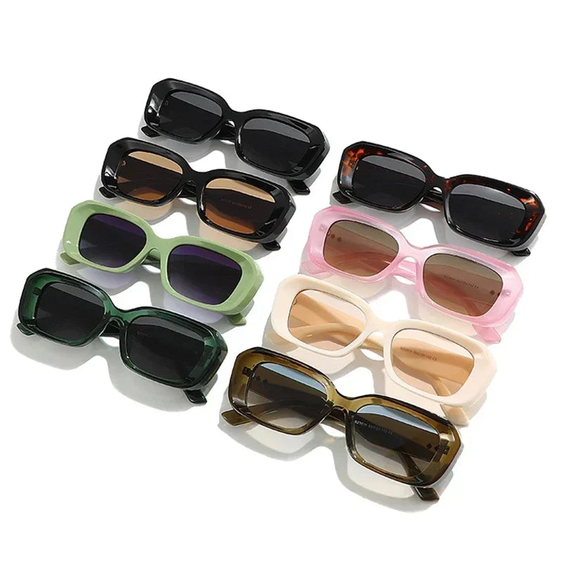 JNPCXI Retro Square Sunglasses Men Fashion Gradient Shades UV400 Women Trending Rivets Sun Glasses