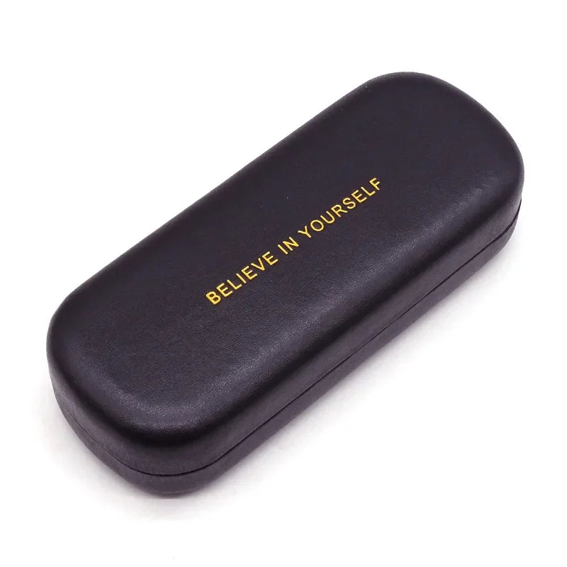 JNPCXI New Retro Black PU Leather Reading Glasses Case Box Simple Hard Eyeglasses Protector Sunglasses Storage Case