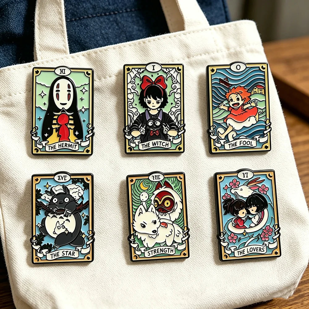 6PCS Character Brooch Cartoon Little Girl Shape Metal Badge Small Gift Wholesale Bag Pins and Badges Backpack Accessories Lapel