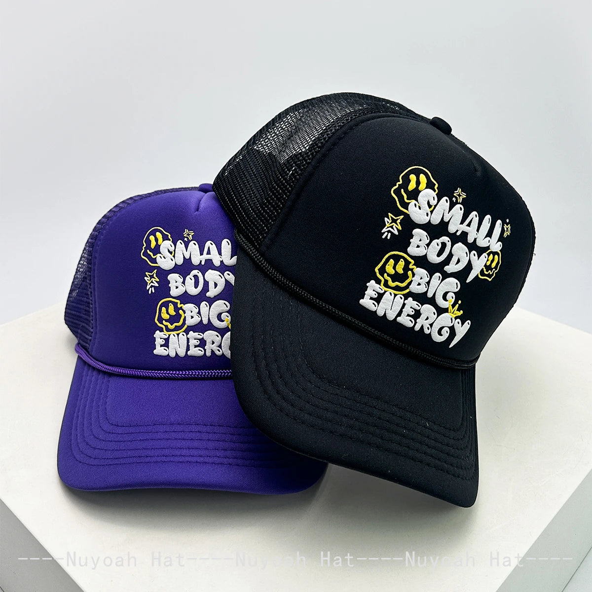 New Unisex Interesting 3D Printed Letters Baseball Hats Sunshade Hip Hop Breathable Cute Trucker Caps Mesh Versatile Casual ins