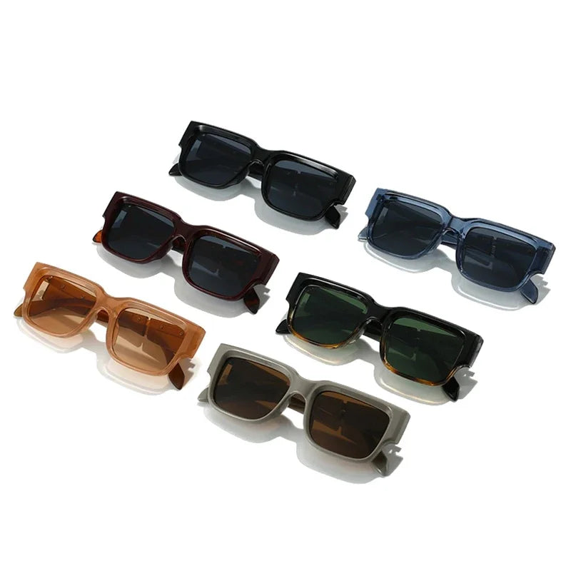 JNPCXI Ins Popular Fashion Square Women Luxury Sunglasses Shades UV400 Retro Men Punk Dark Blue Sun Glasses