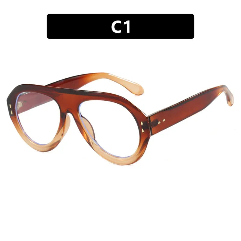 JNPCXI Oversized Ins Popular Fashion Pilot Women Sunglasses Retro Red Shades UV400 Men Trending Wide Legs Sun Glasses