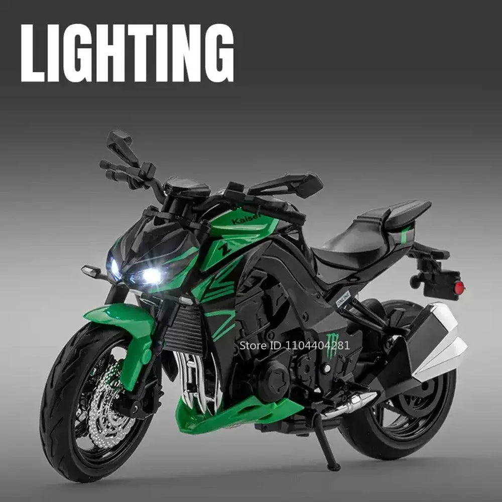 1:12 Kawasaki Z1000 Ninja 400 Alloy Diecast Motorcycle Model Toy Shock Absorption Front Wheel Steering Motorbick Boyfreiend Gift