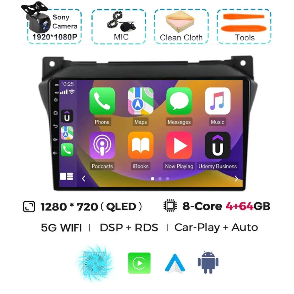 Android 15 Carplay Auto Car Radio For Suzuki Alto 2009 2010 2011 2012 2013 - 2017 Navigation GPS Multimedia Video Player Stere