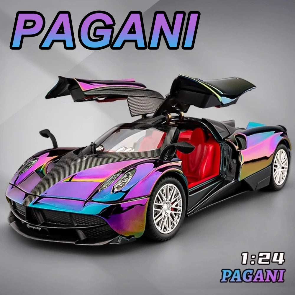 1:24 PAGANI Huayra Dinastia Vision GT Car Toy Diecast Alloy Model Doors Opened Sound Light Pull Back Sportcar for Boy Adult Gift