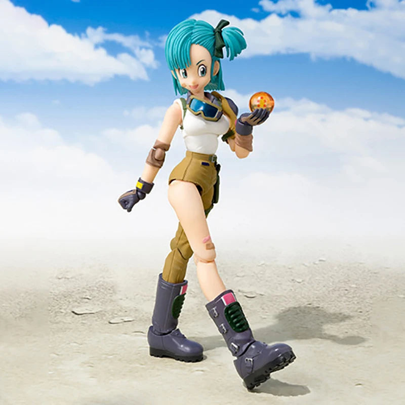 13cm SHF Dragon Ball Pink Bulma  Action Figure PVC Battle Detector Collection