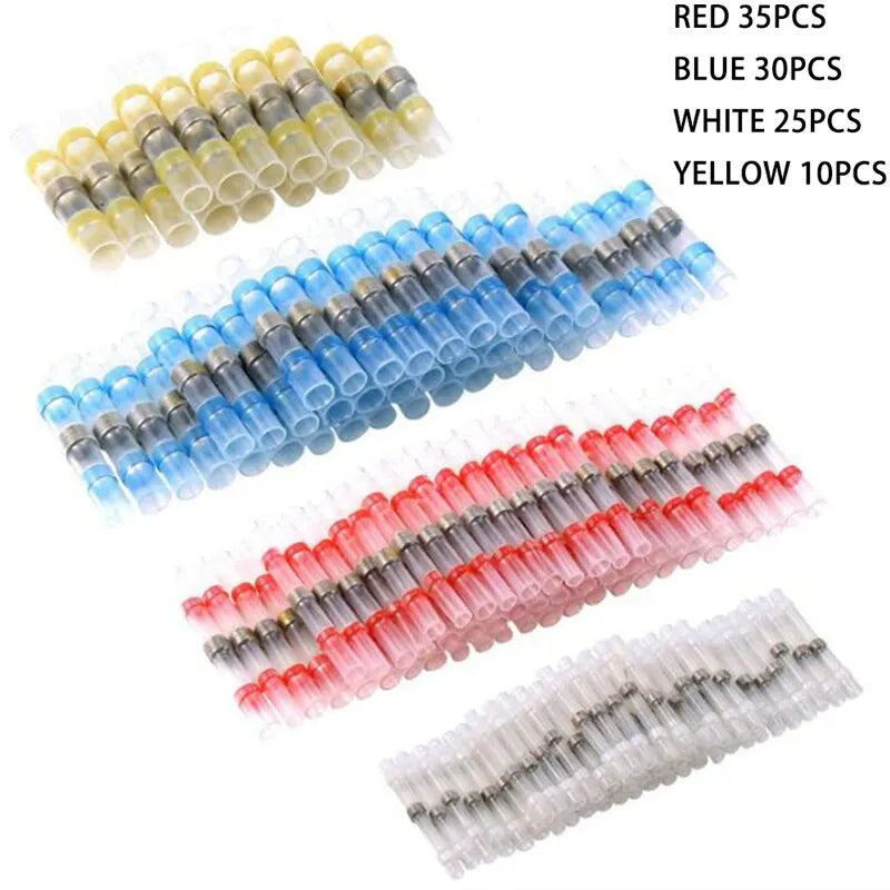 100pcs Waterproof Solder Seal Heat Connector Shrink Butt Connectors Lug Terminals Electrical Wire Car Insulated Terminal