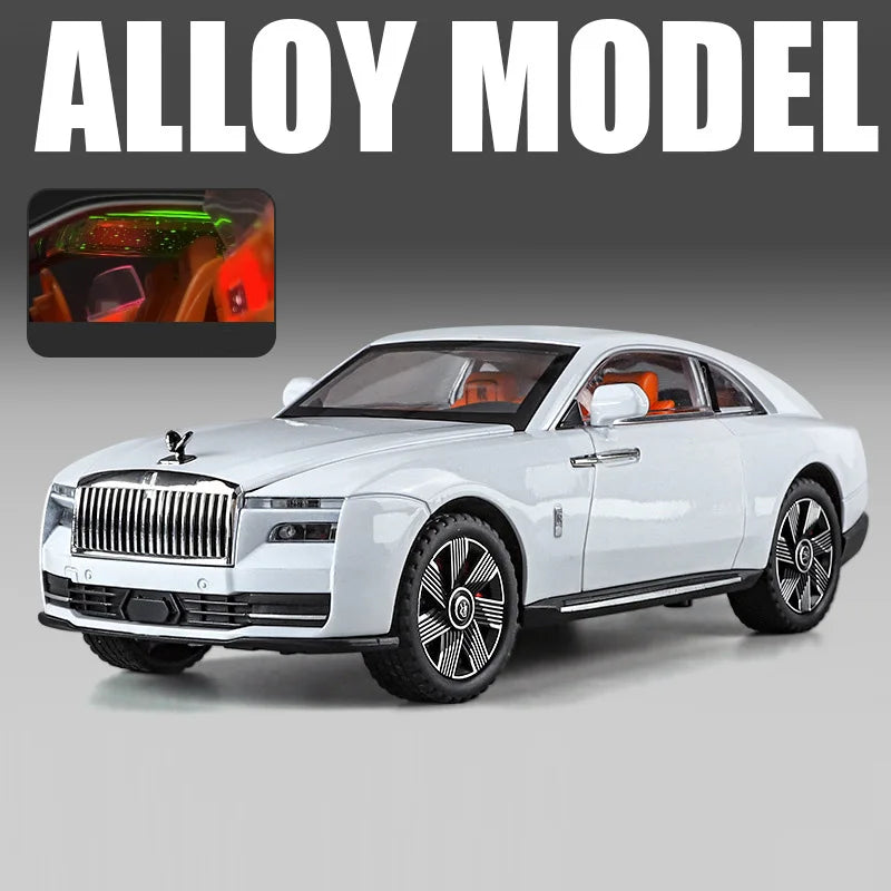 1:24 Rolls Royce Spectre Dawn Alloy Street Cars Model Door Opened Sound Light Pull Back Front Wheel Steering Vehices Adult Gifts